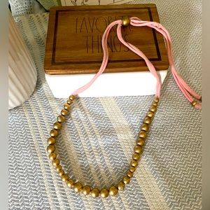 The Jones Market - Baby-proof gold wooden beaded necklace